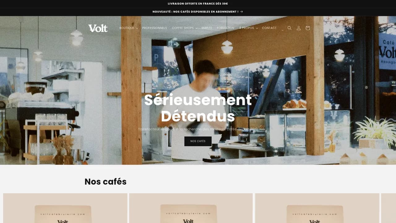 Aperçu du site Volt Café Brûlerie