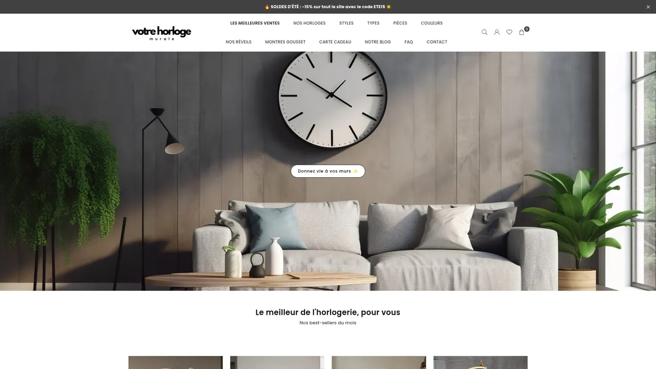 Screenshot de votre-horloge-murale.com