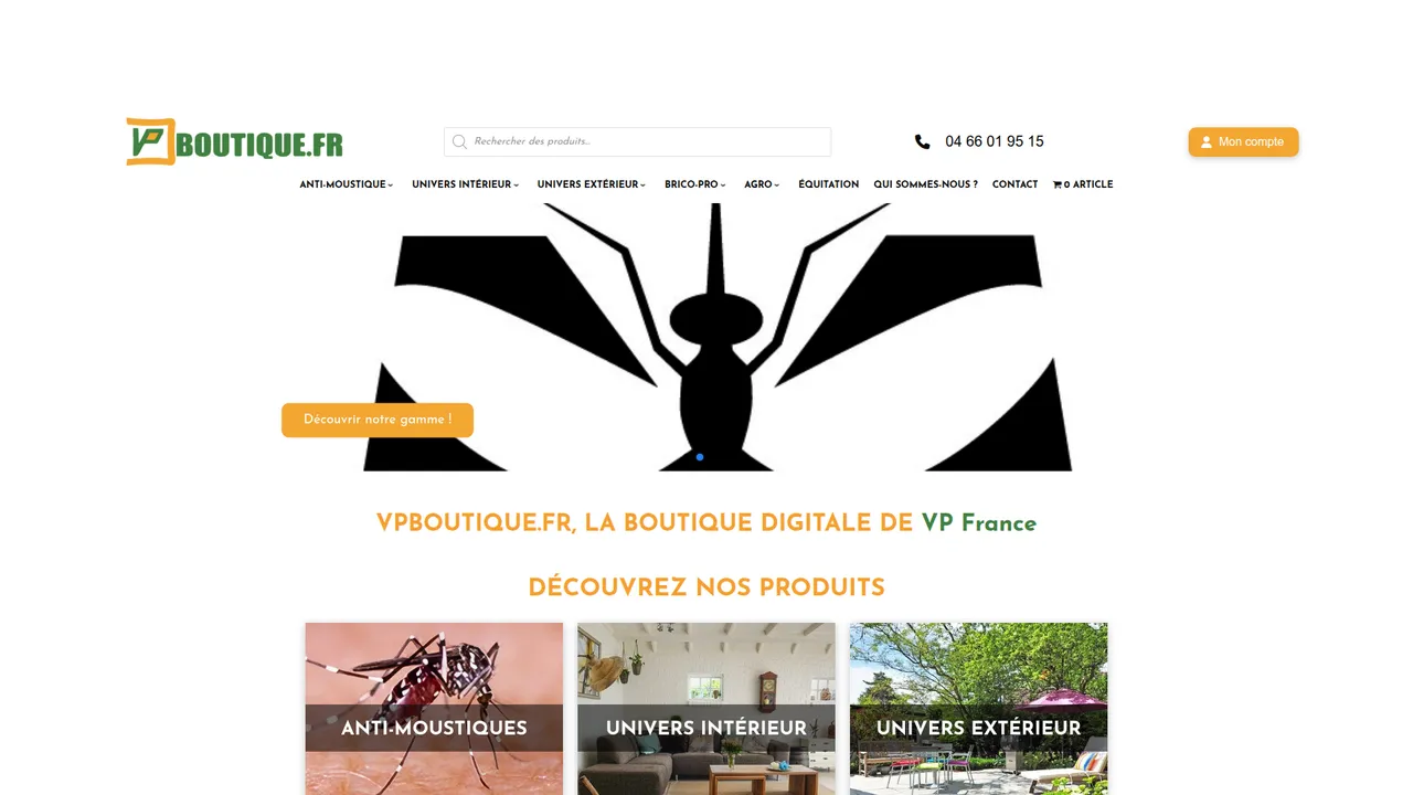 Aperçu du site VP Boutique