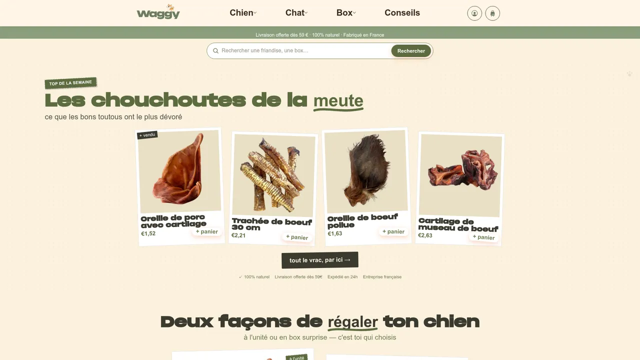 Screenshot de WAGGY Friandises Naturelles pour Chien