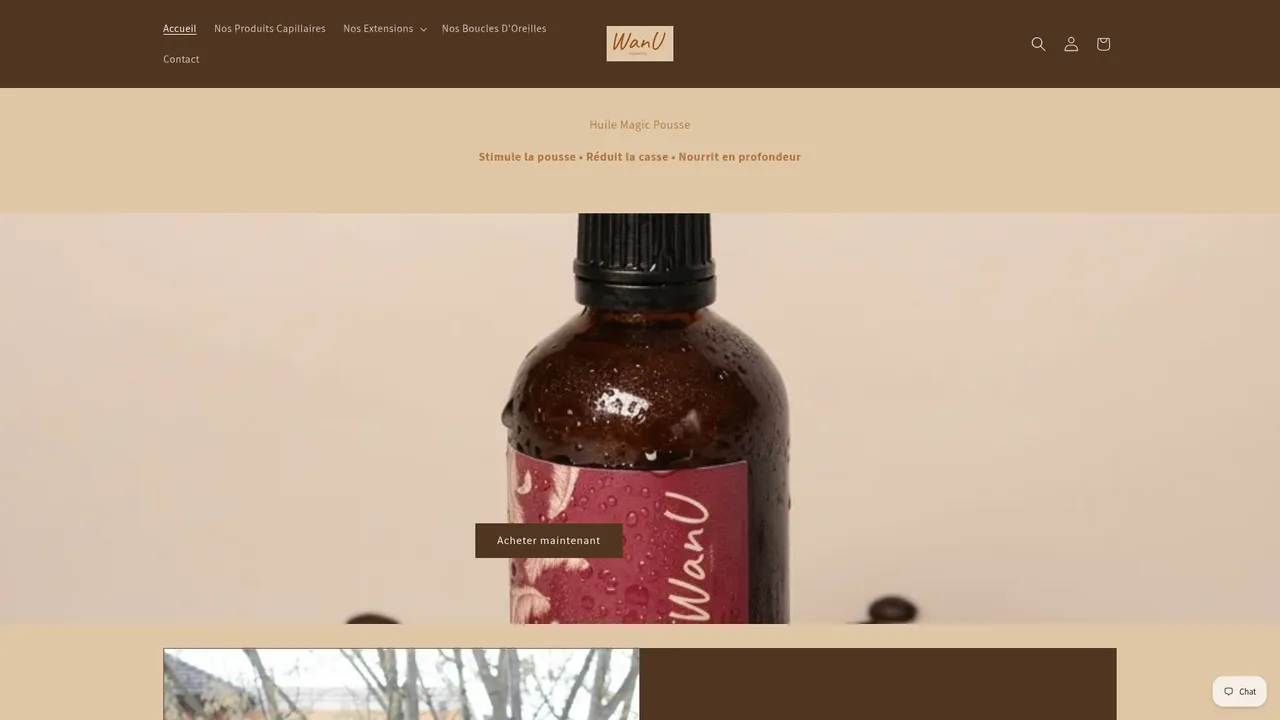 Aperçu du site wanucosmetics.com