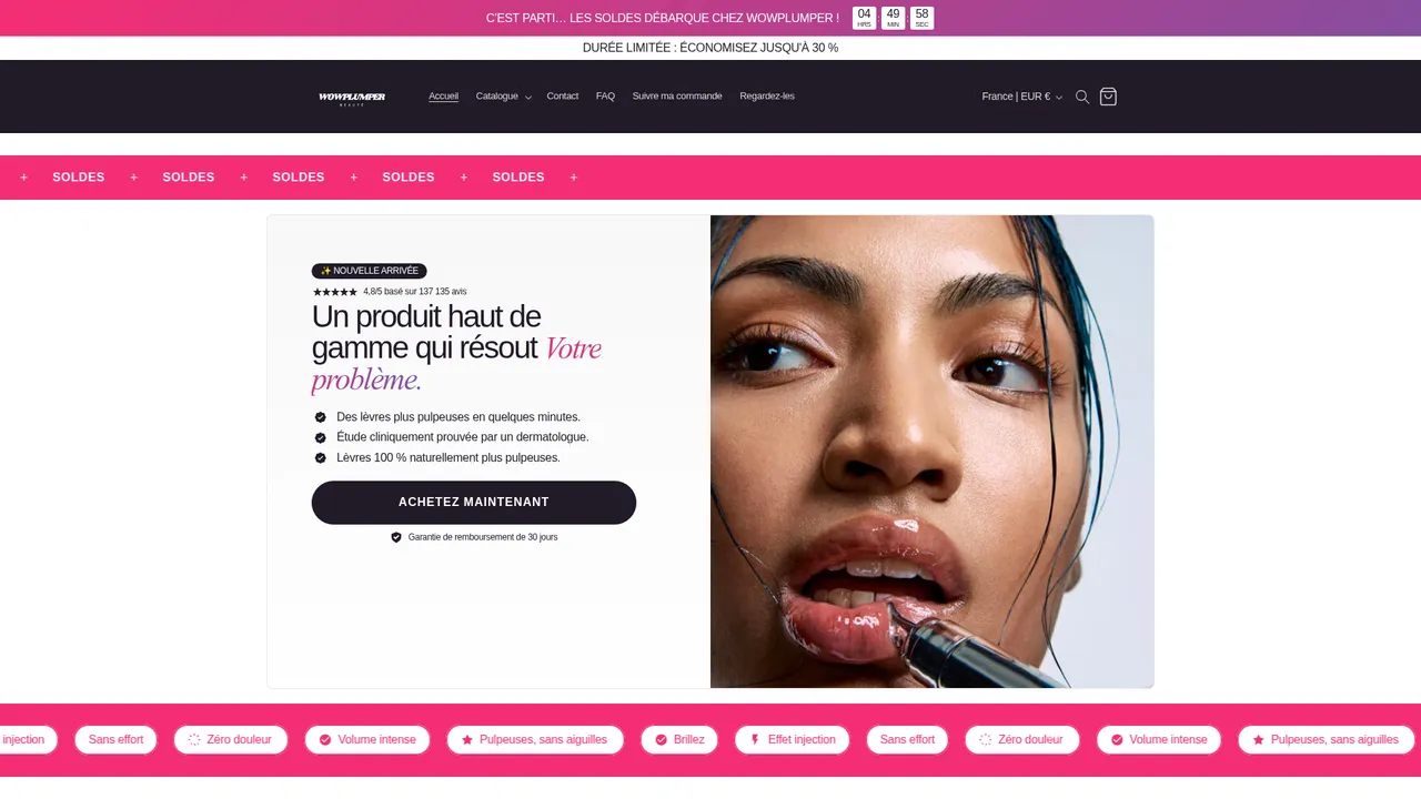 Aperçu du site WOWPLUMPER