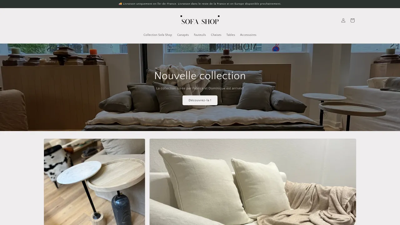 Screenshot de www.canapesofashop.com