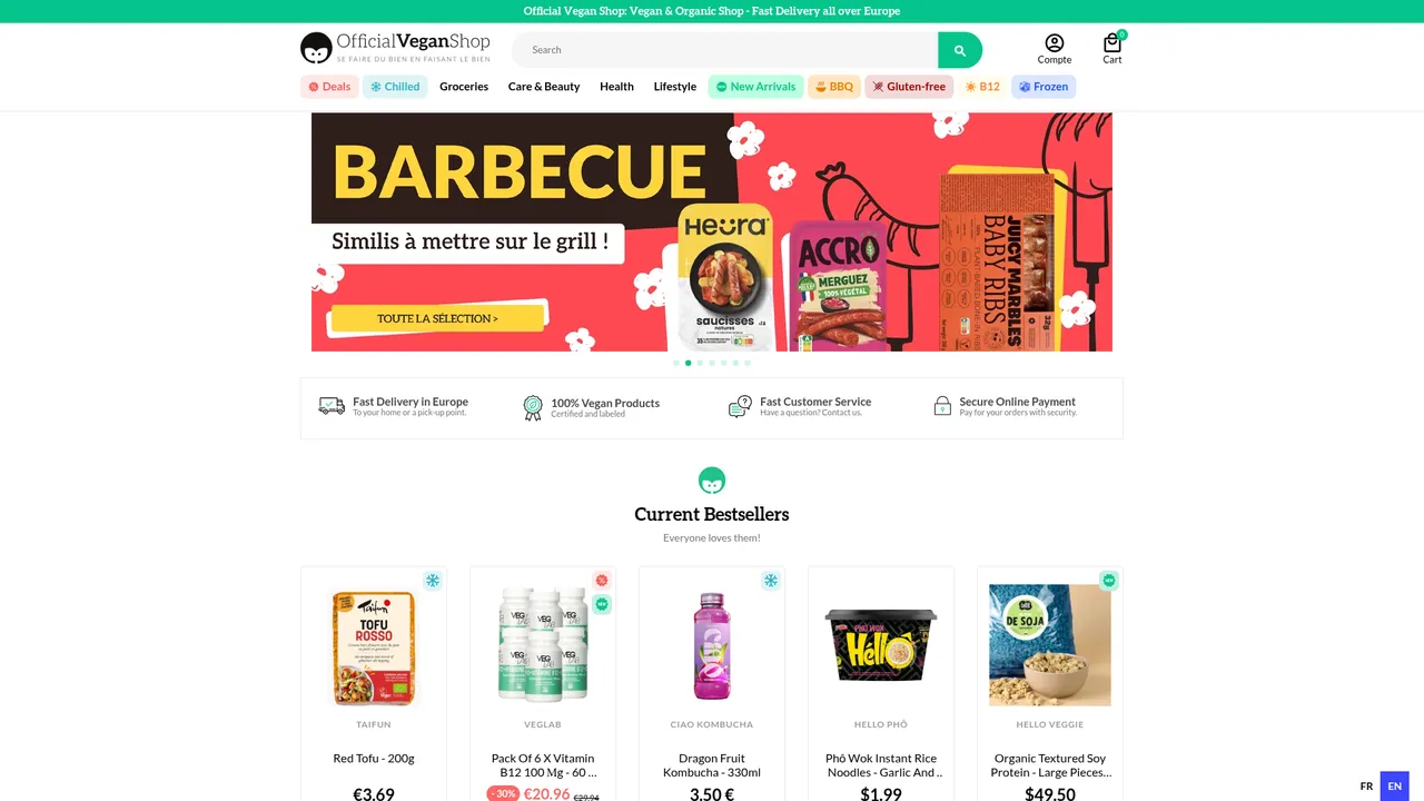 Aperçu du site www.OfficialVeganShop.com