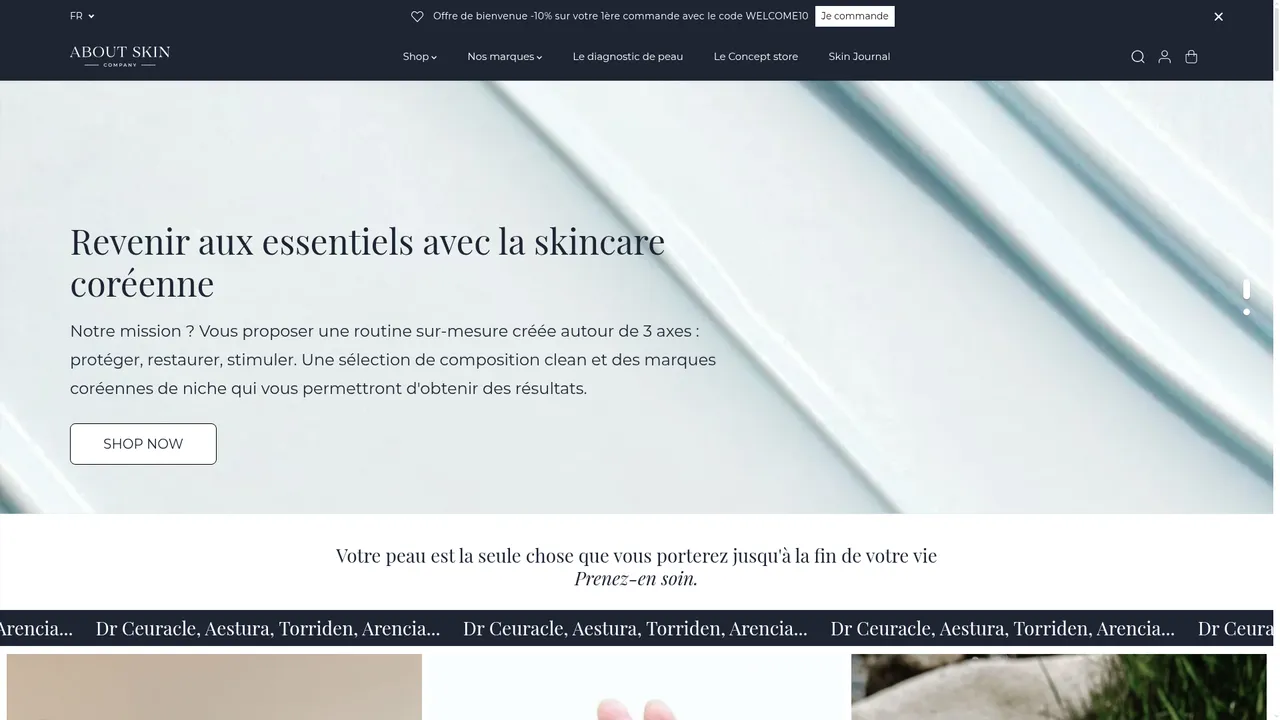 Screenshot de www.aboutskincompany.com