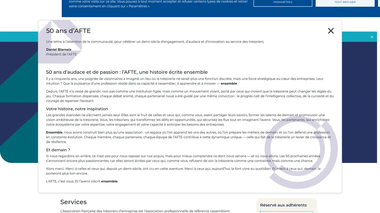 Screenshot de www.afte.com