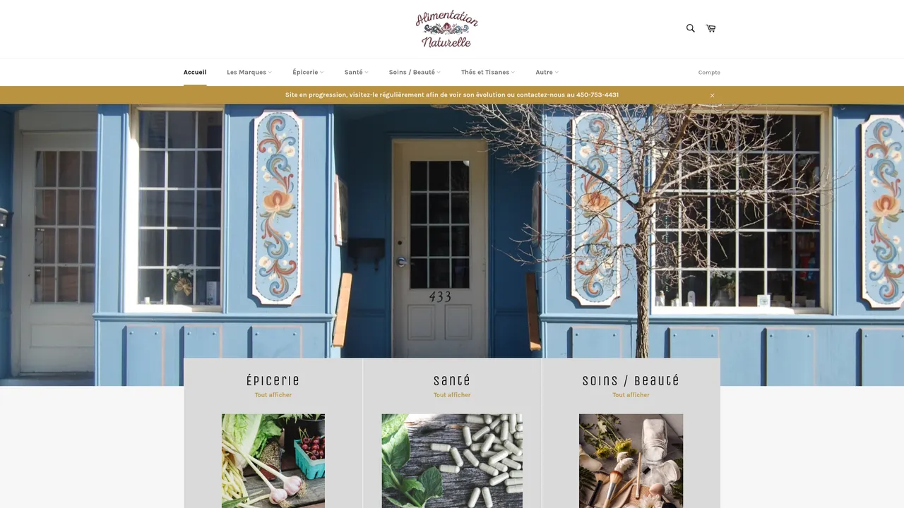 Screenshot de www.alimentationnaturelle.ca