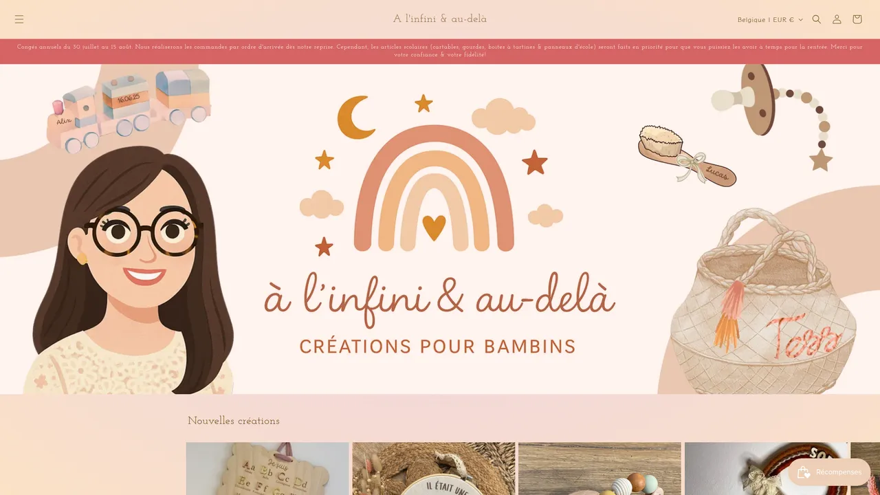 Screenshot de www.alinfinietaudela.be