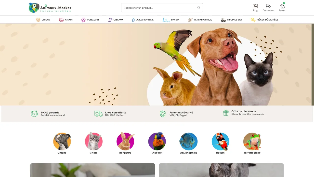 Screenshot de www.animaux-market.com