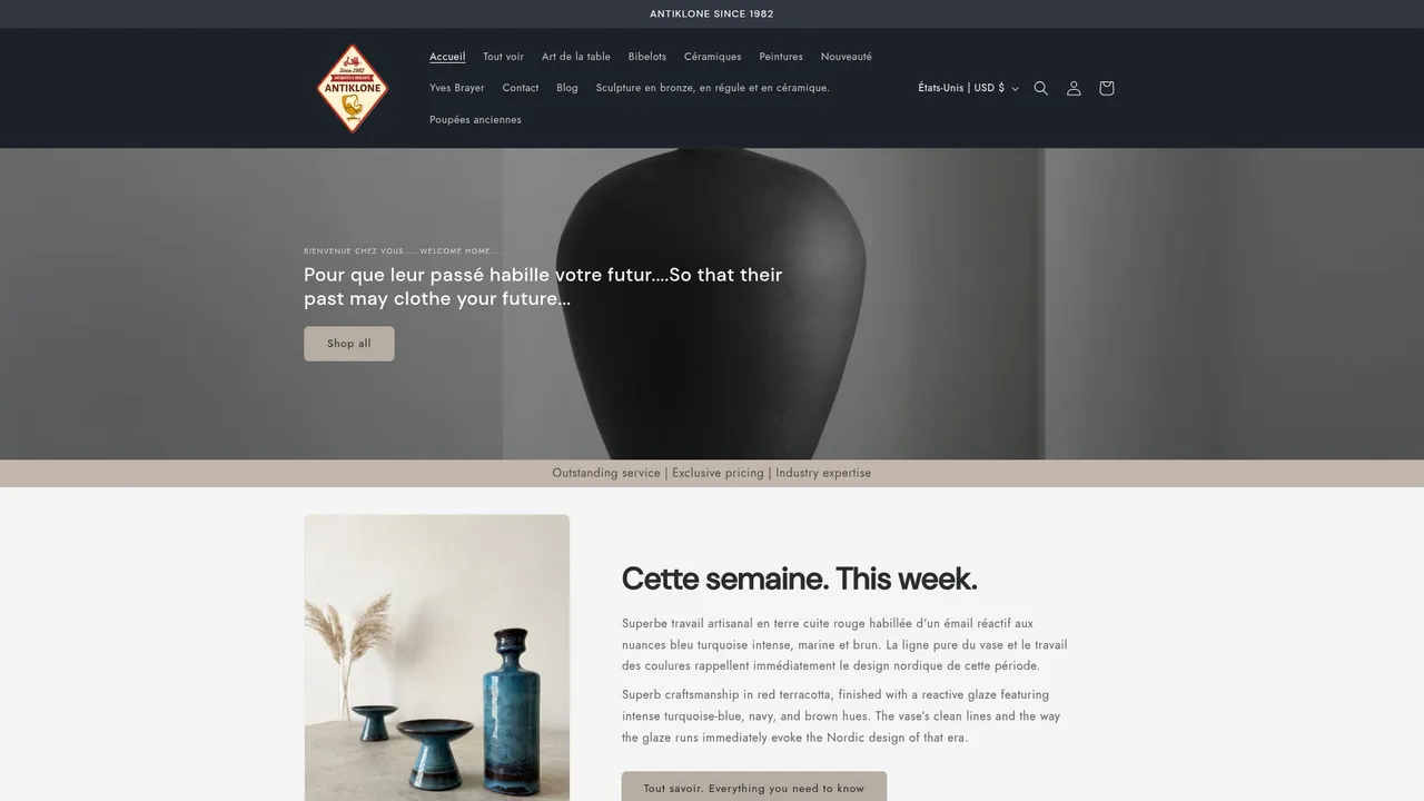 Screenshot de www.antiquitesfrance.com
