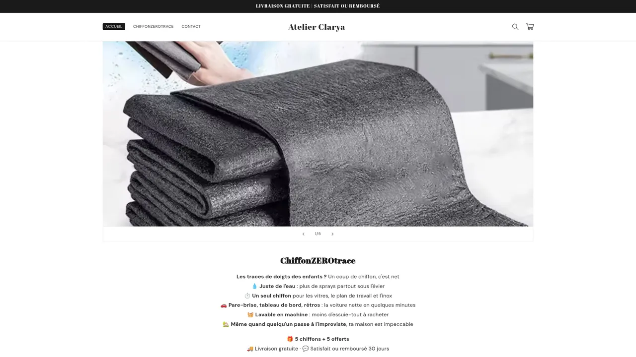 Screenshot de www.atelierclarya.fr