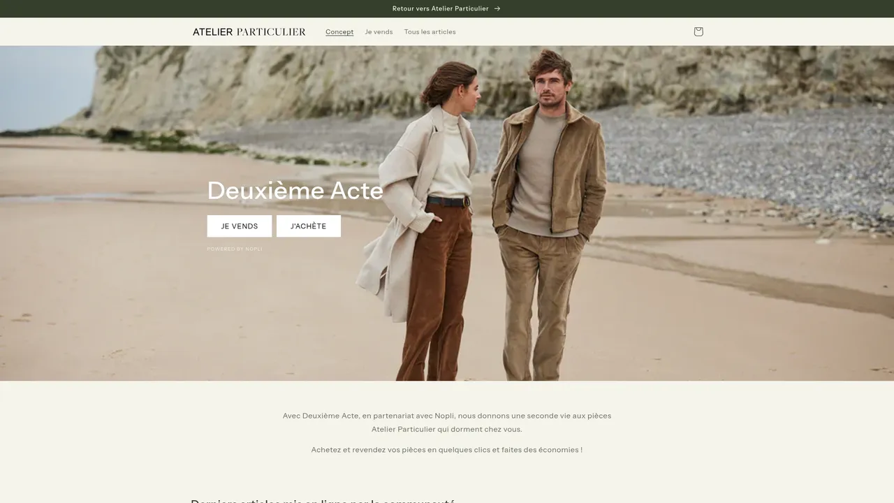 Screenshot de www.atelierparticulier.nopli.eu