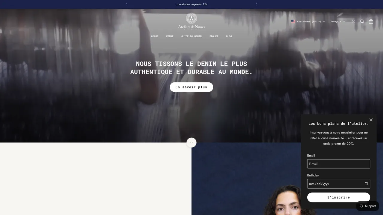 Screenshot de www.ateliersdenimes.com