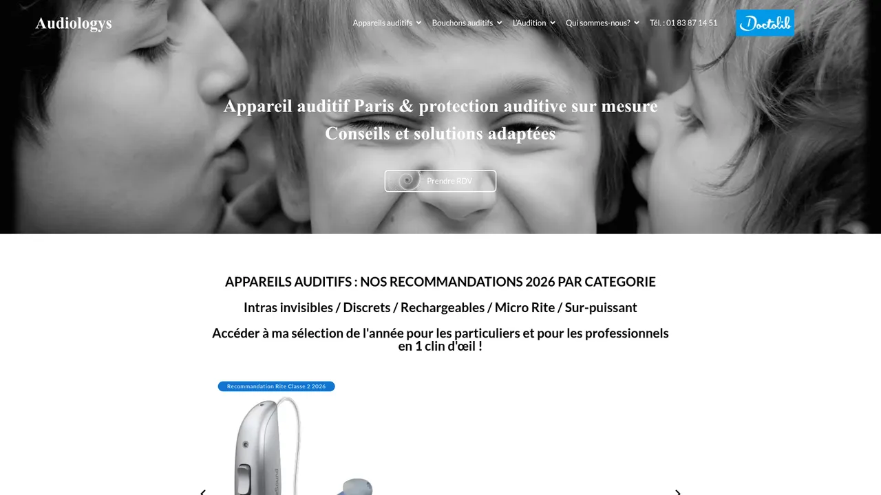 Screenshot de www.audiologys.com