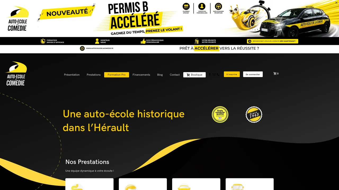Screenshot de www.autoecoledelacomedie.fr