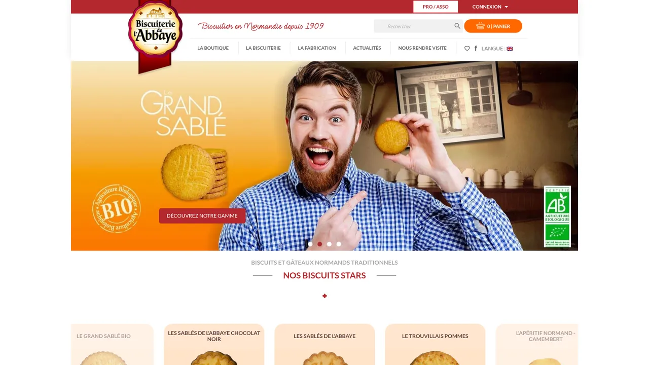 Aperçu du site www.biscuiterie-abbaye.com