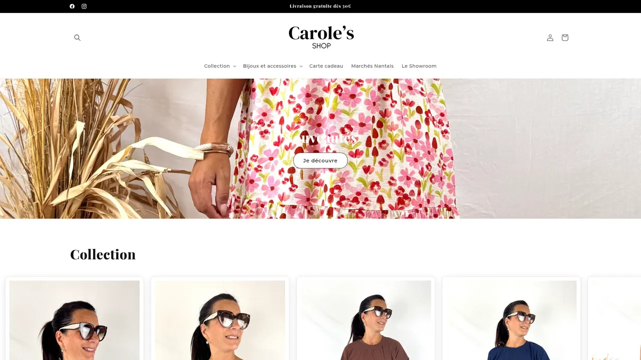 Screenshot de www.caroles.shop