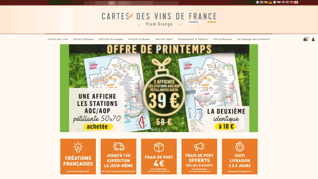 Aperçu du site www.cartesdesvinsdefrance.fr