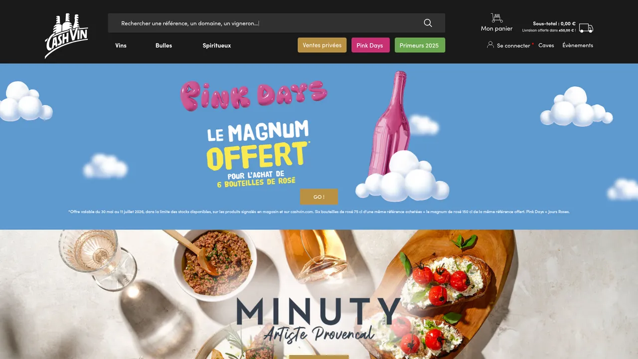 Aperçu du site www.cashvin.com
