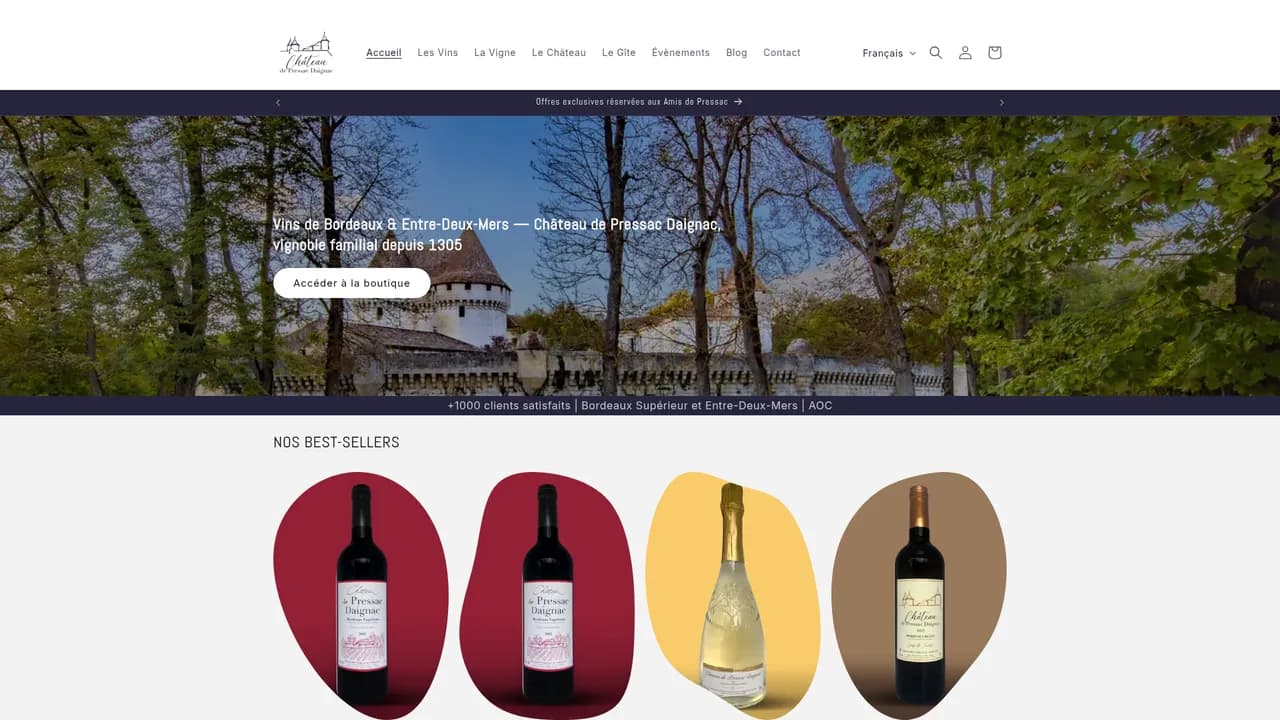 Aperçu du site www.chateau-pressac-daignac.fr