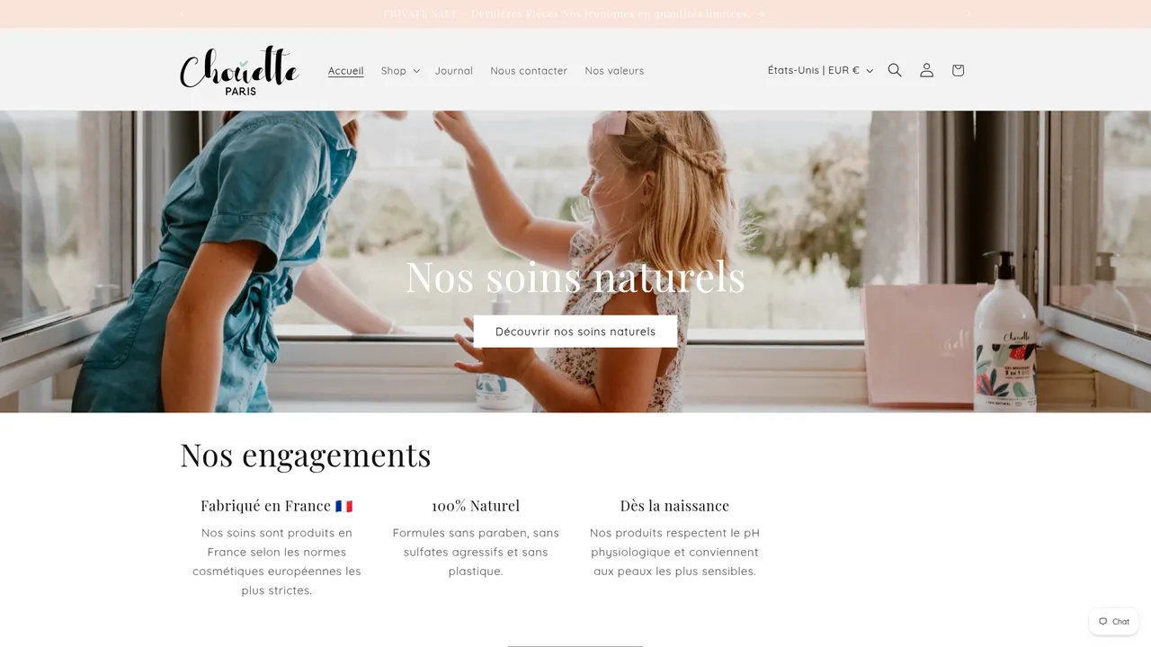 Aperçu du site www.chouetteparis.com