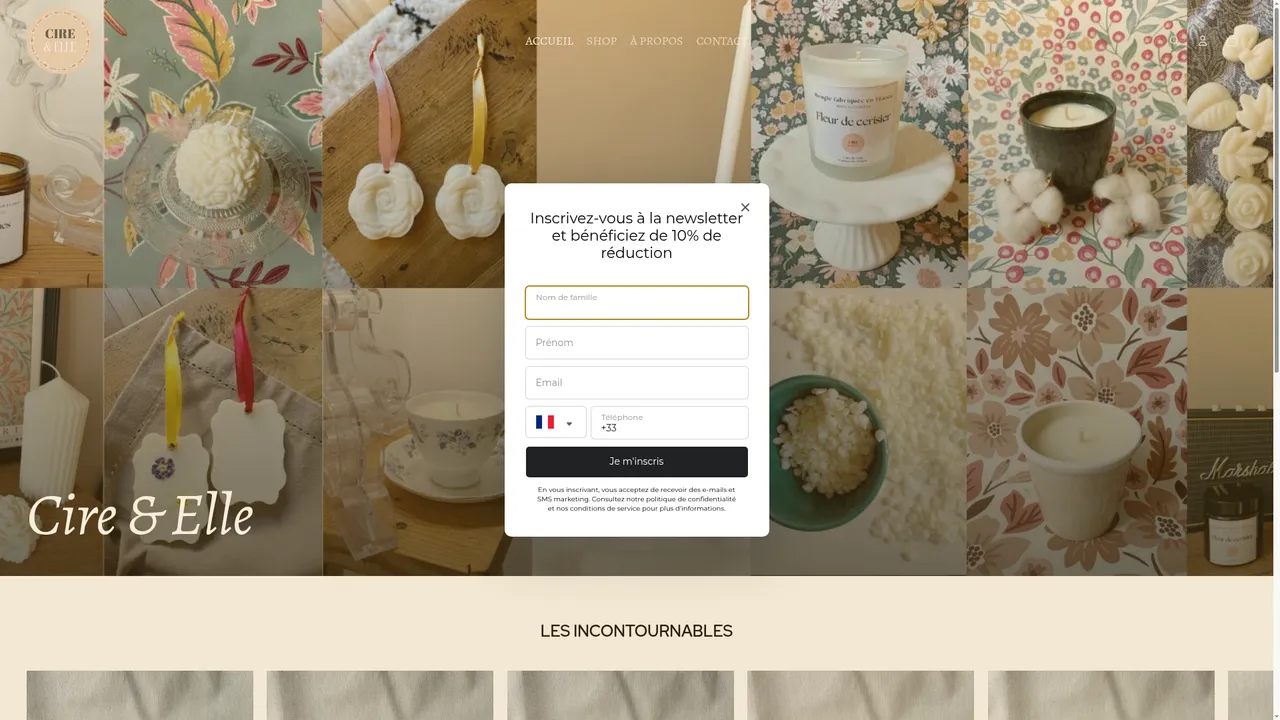 Screenshot de www.cireetelle.com