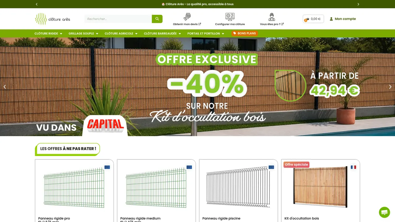 Screenshot de www.cloture-ares.fr
