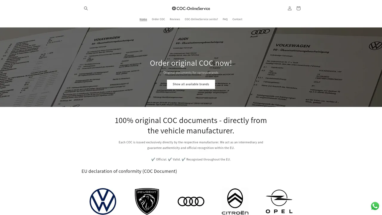 Screenshot de www.coc-onlineservice.fr