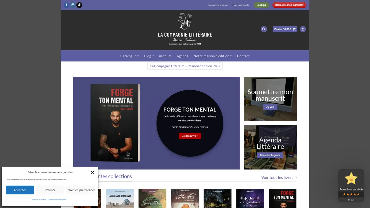 Aperçu du site www.compagnie-litteraire.com