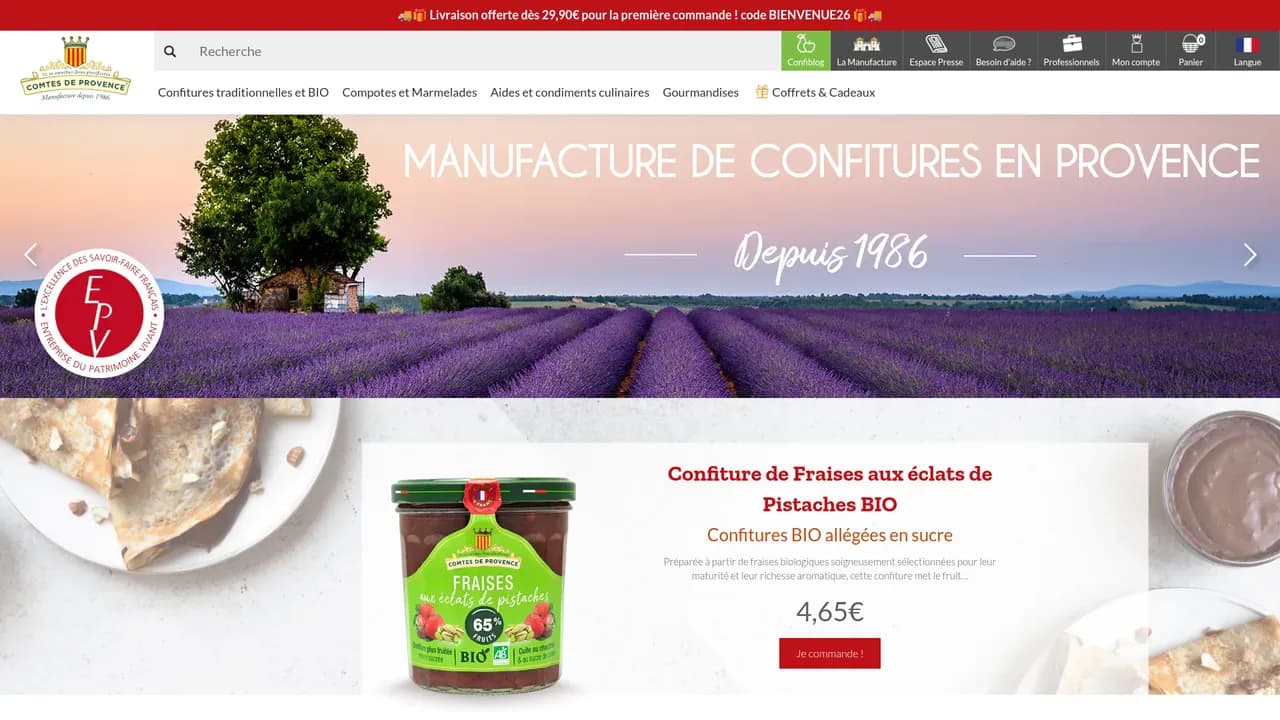Screenshot de www.comtes-de-provence.fr