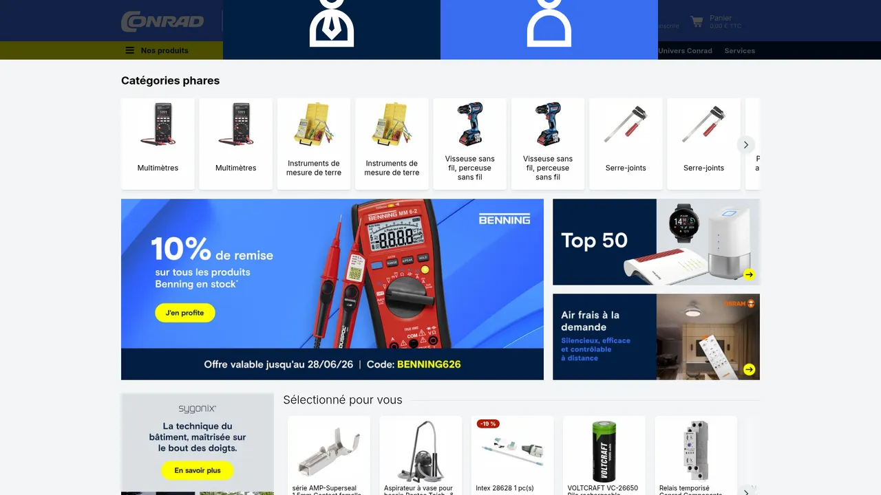 Screenshot de www.conrad.fr