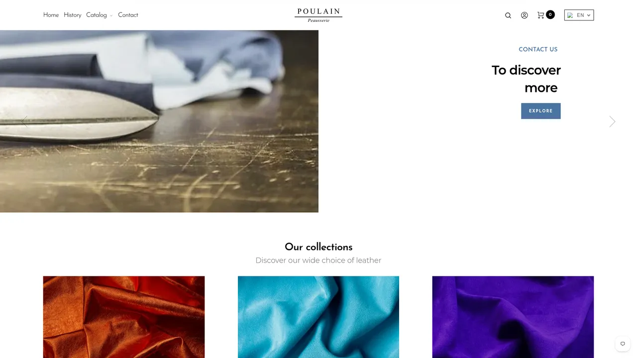 Screenshot de www.cuirs-poulain.eu
