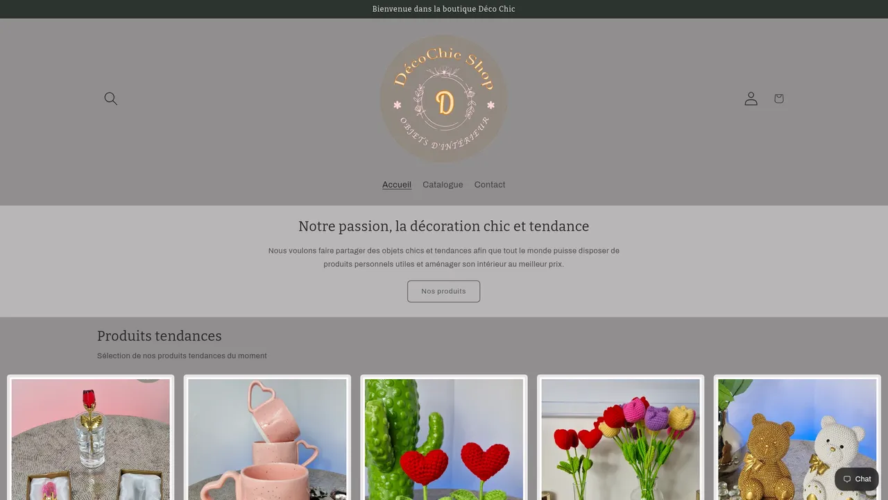 Screenshot de www.decochicshop.fr