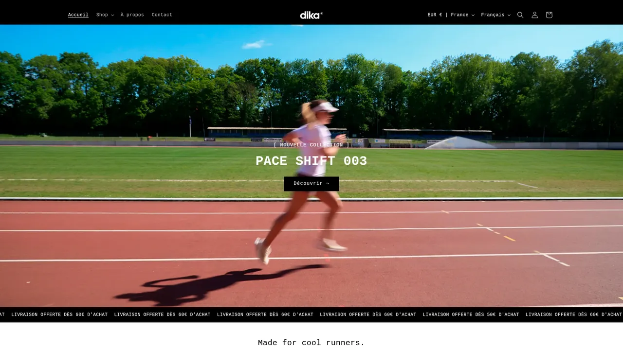 Screenshot de www.dikarunning.com