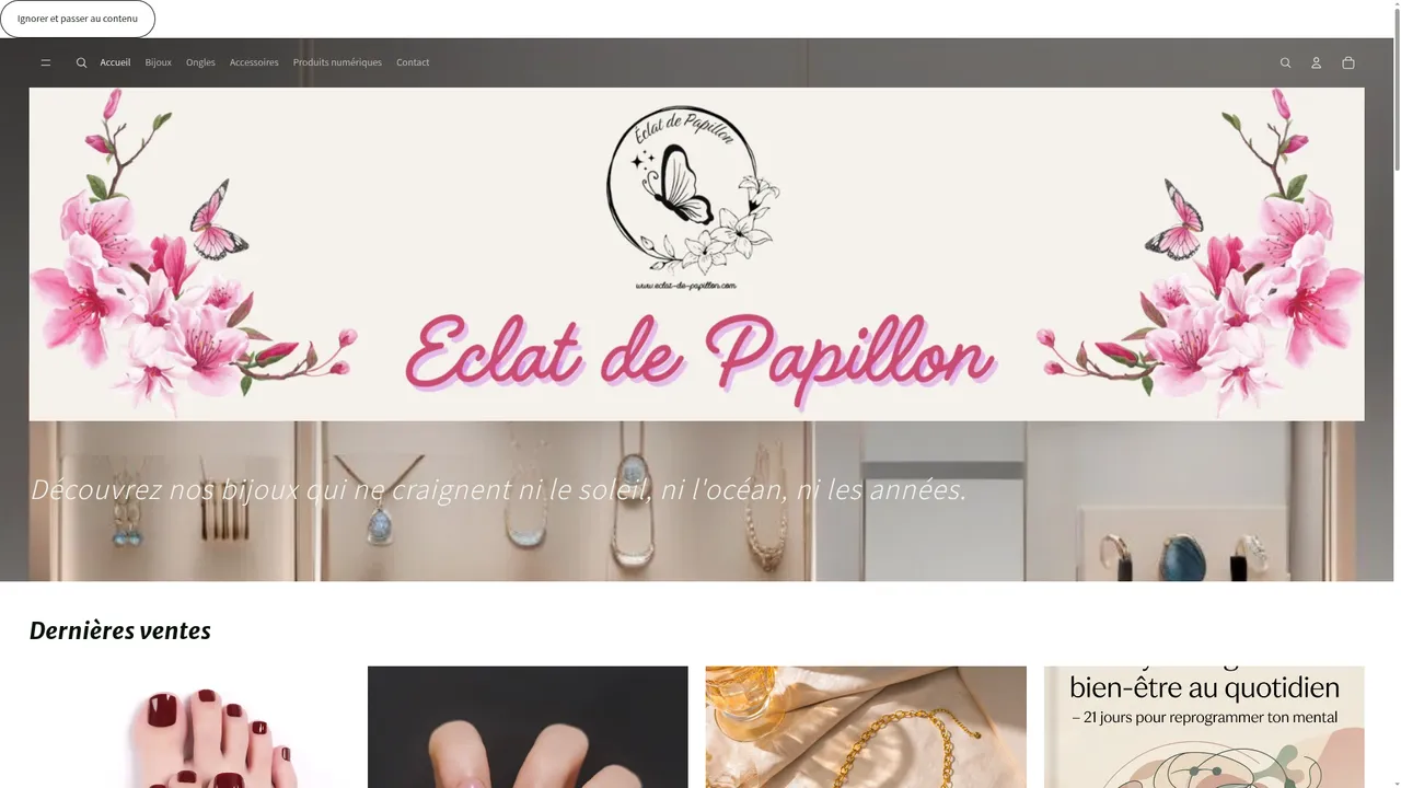 Screenshot de www.eclat-de-papillon.com