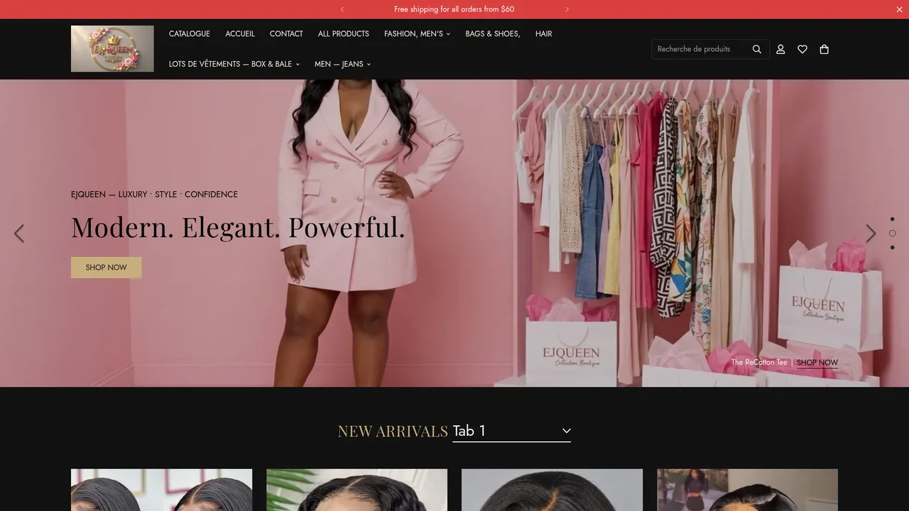 Screenshot de www.ejqueen.com