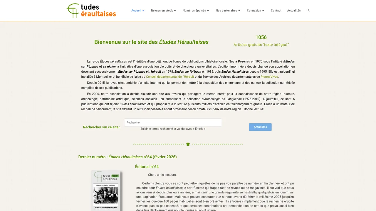 Screenshot de www.etudesheraultaises.fr