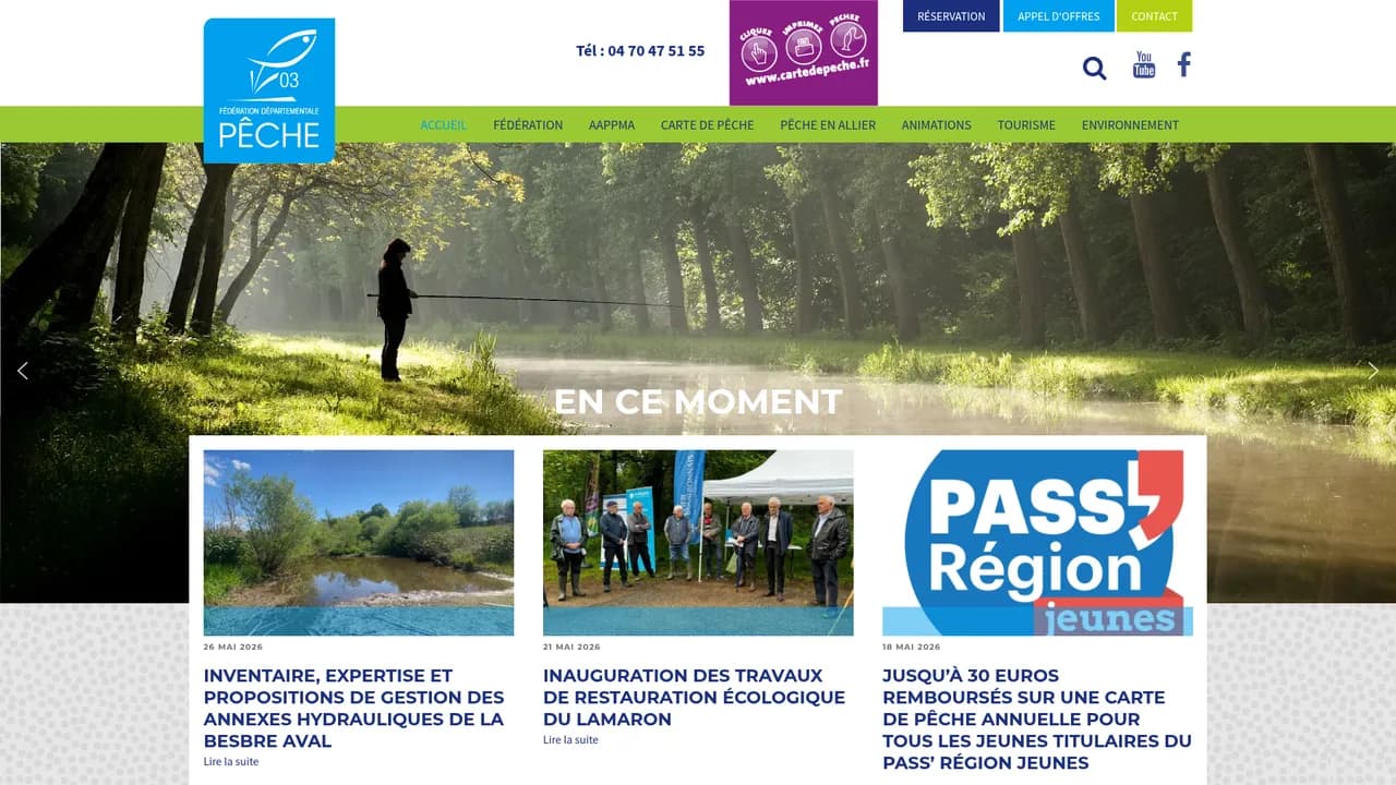 Screenshot de www.federation-peche-allier.fr