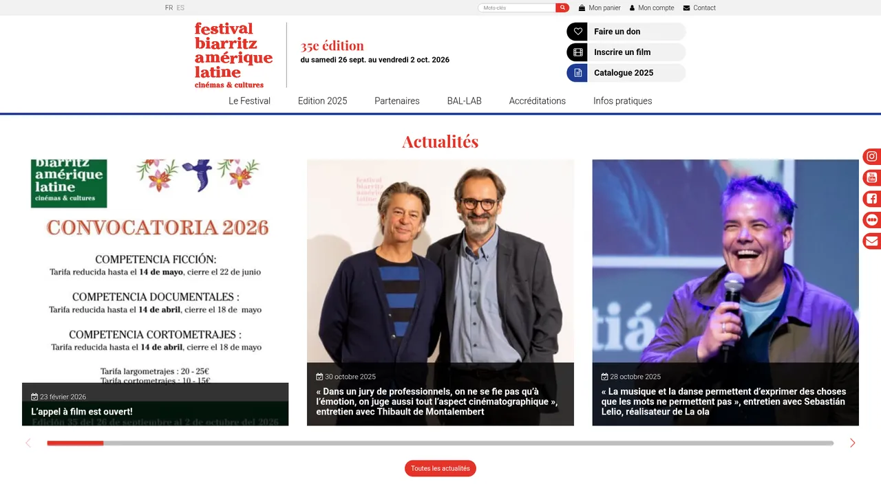 Screenshot de www.festivaldebiarritz.com