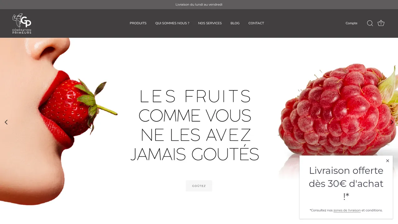 Screenshot de www.generation-primeurs.com