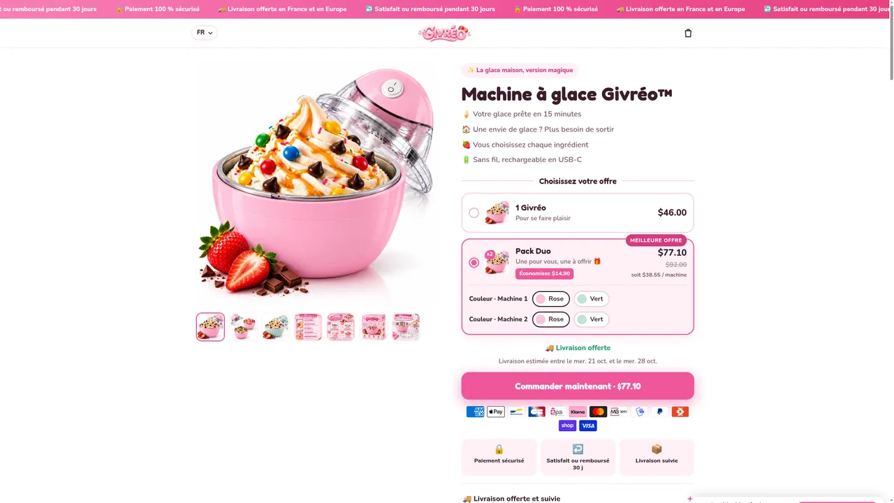 Screenshot de www.givreo.fr