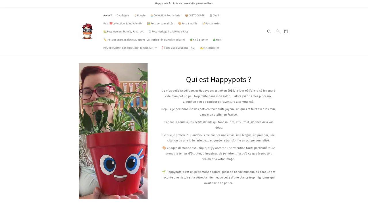 Screenshot de www.happypots.fr