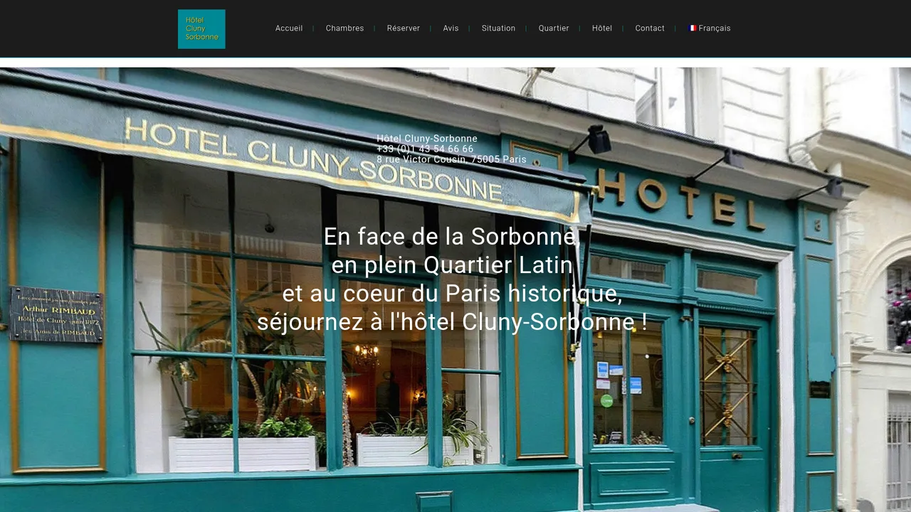 Aperçu du site www.hotel-cluny.fr