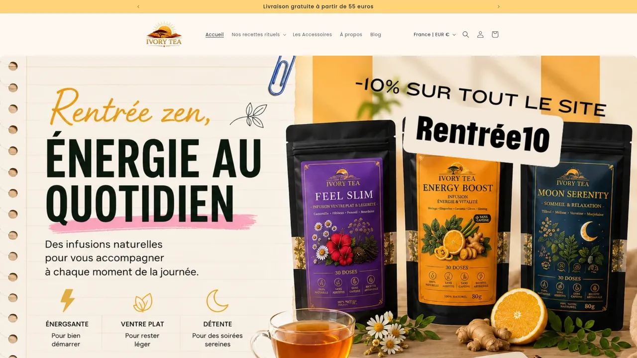Aperçu du site www.ivorytea.fr