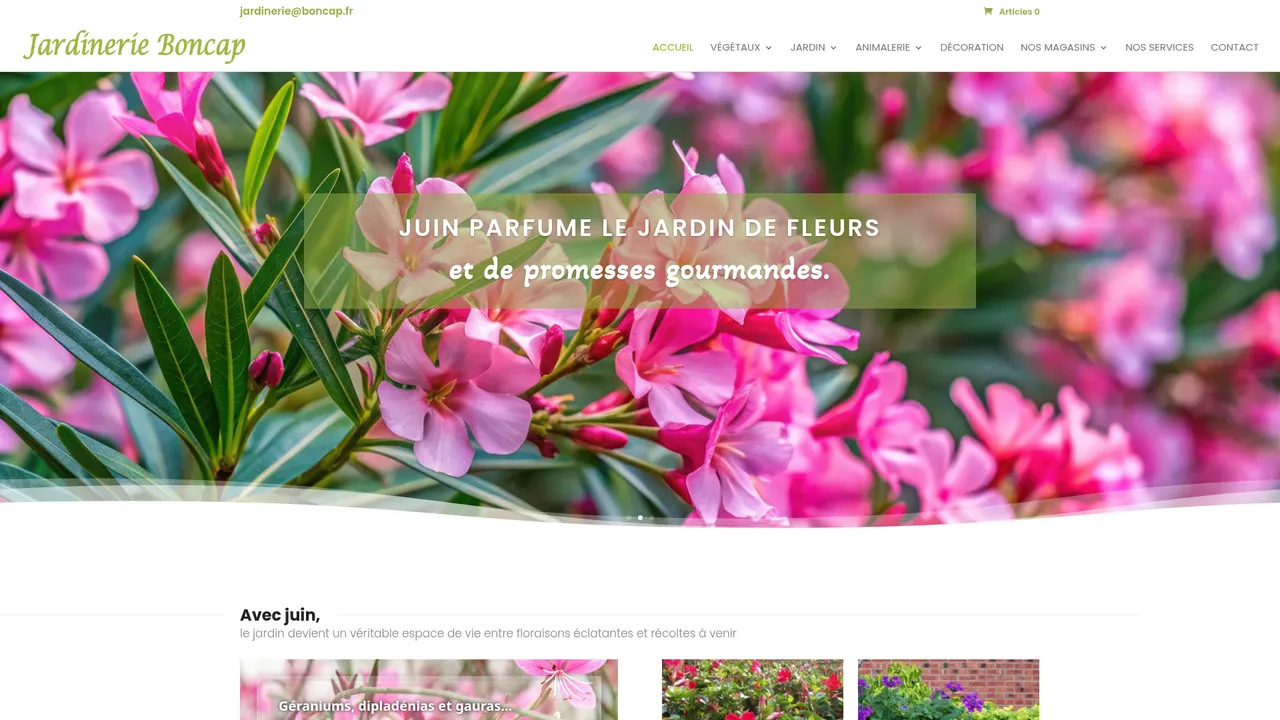 Screenshot de www.jardinerie-boncap.fr