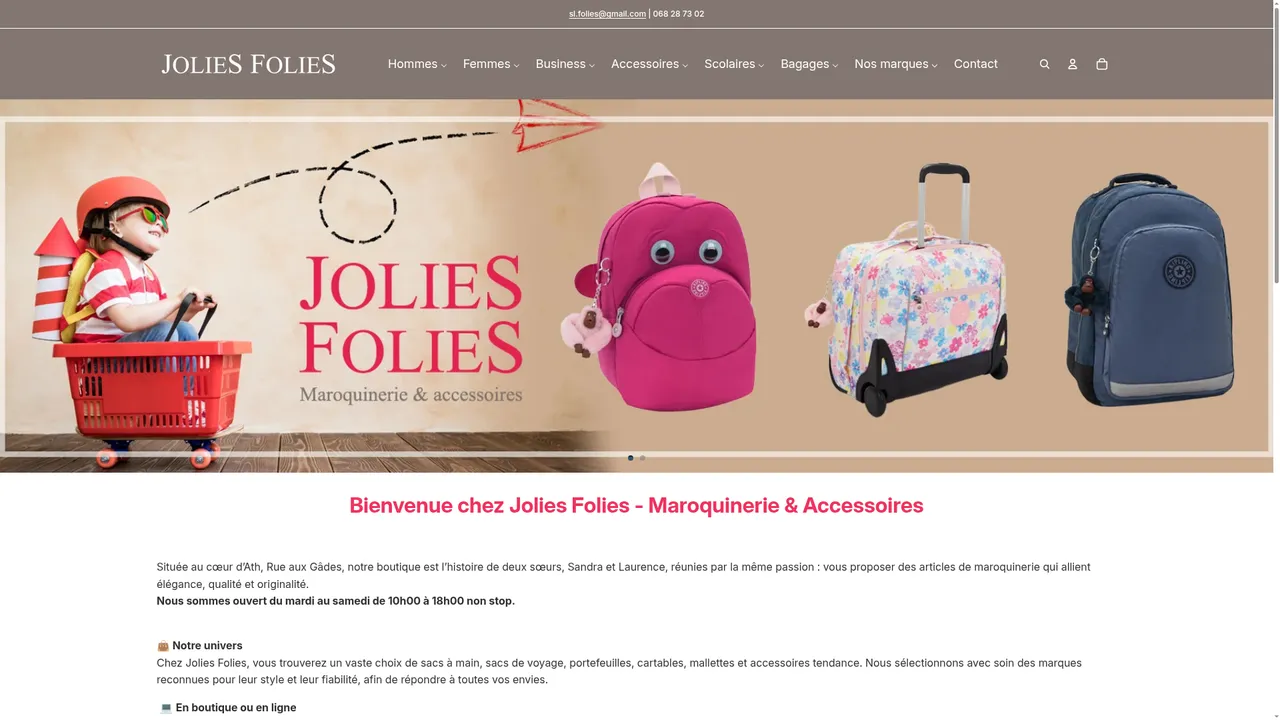 Screenshot de www.jolies-folies.be