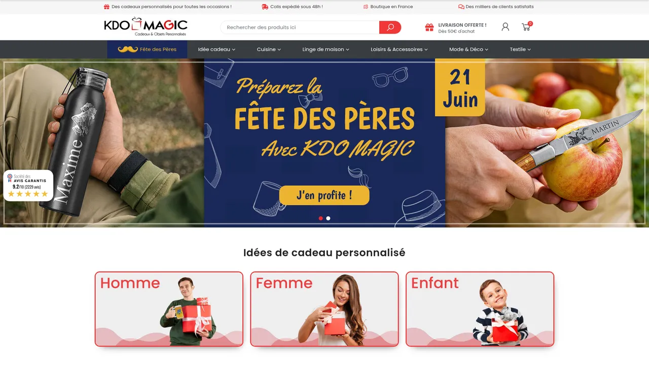 Screenshot de www.kdo-magic.fr