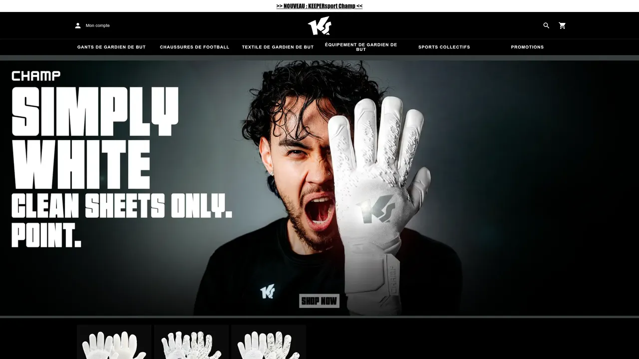 Screenshot de www.keepersport.fr