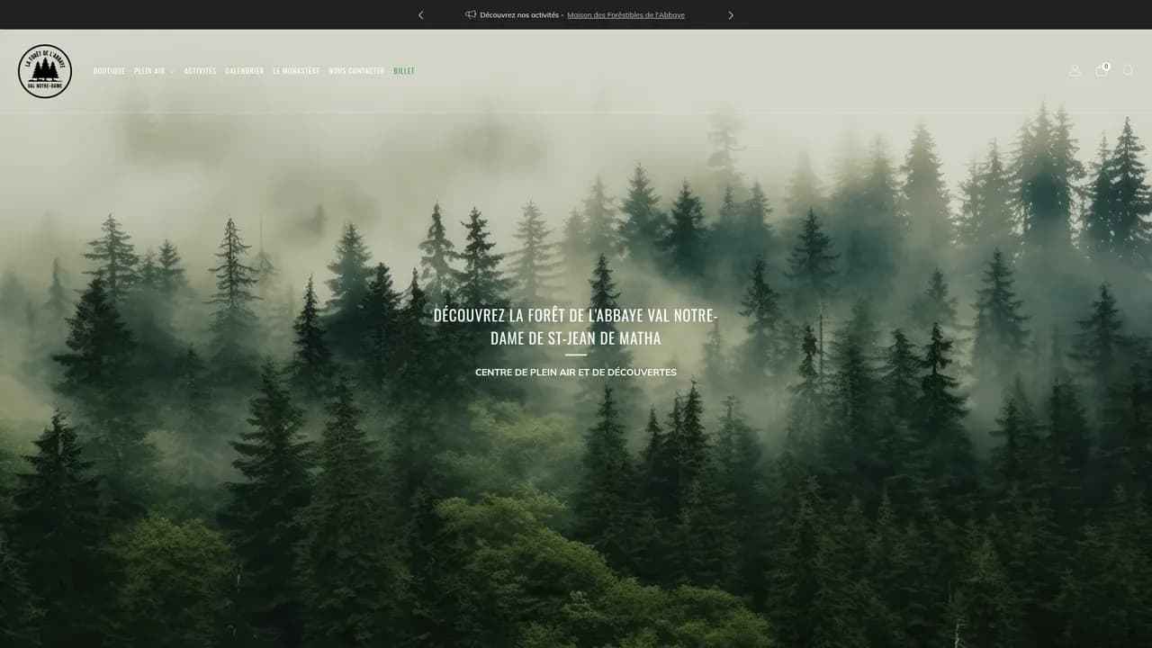 Aperçu du site www.laforetdelabbaye.ca