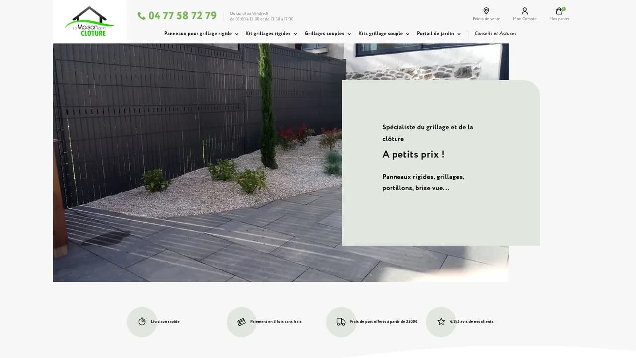 Screenshot de www.lamaisondelacloture.fr